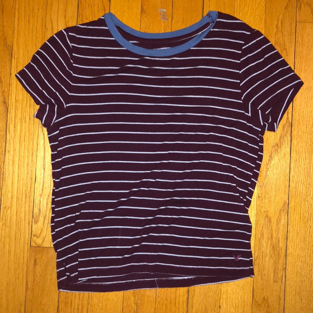 Cropped striped tee